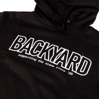 backyard since 89 polytech water resistant black bmx hoodie