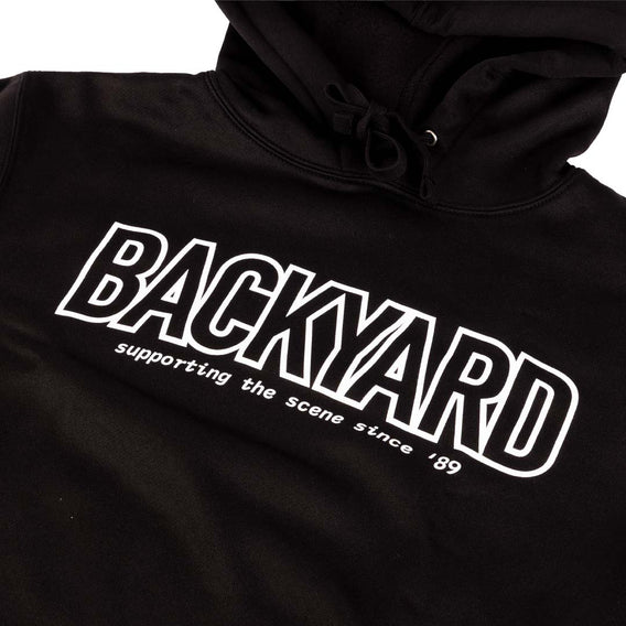 backyard since 89 polytech water resistant black bmx hoodie