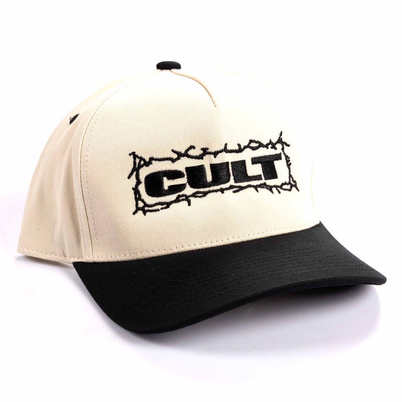 Cult Bolts Cap - Cream / Black | Backyard UK BMX Shop