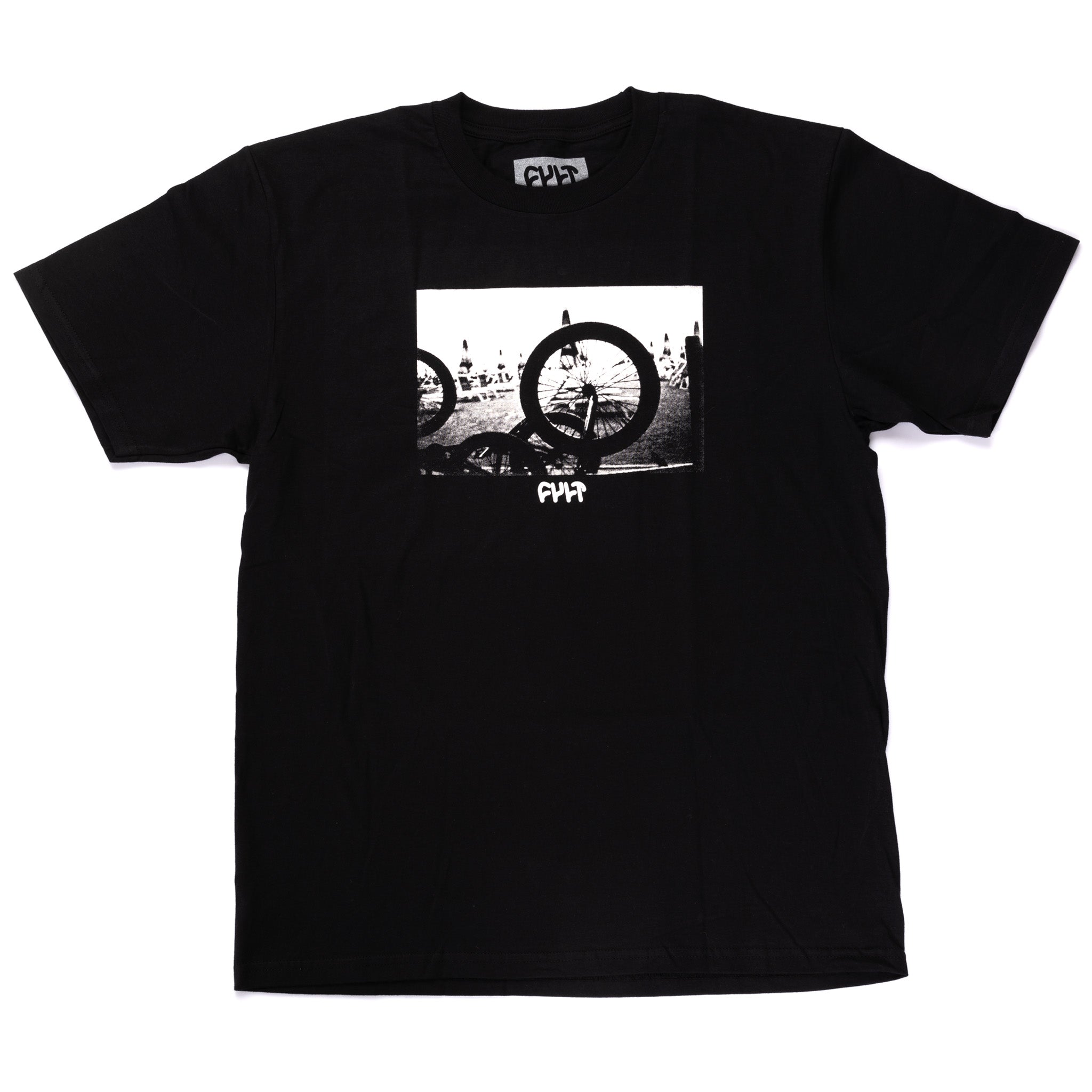 Cult Wheels T-Shirt - Black | Backyard UK BMX Shop
