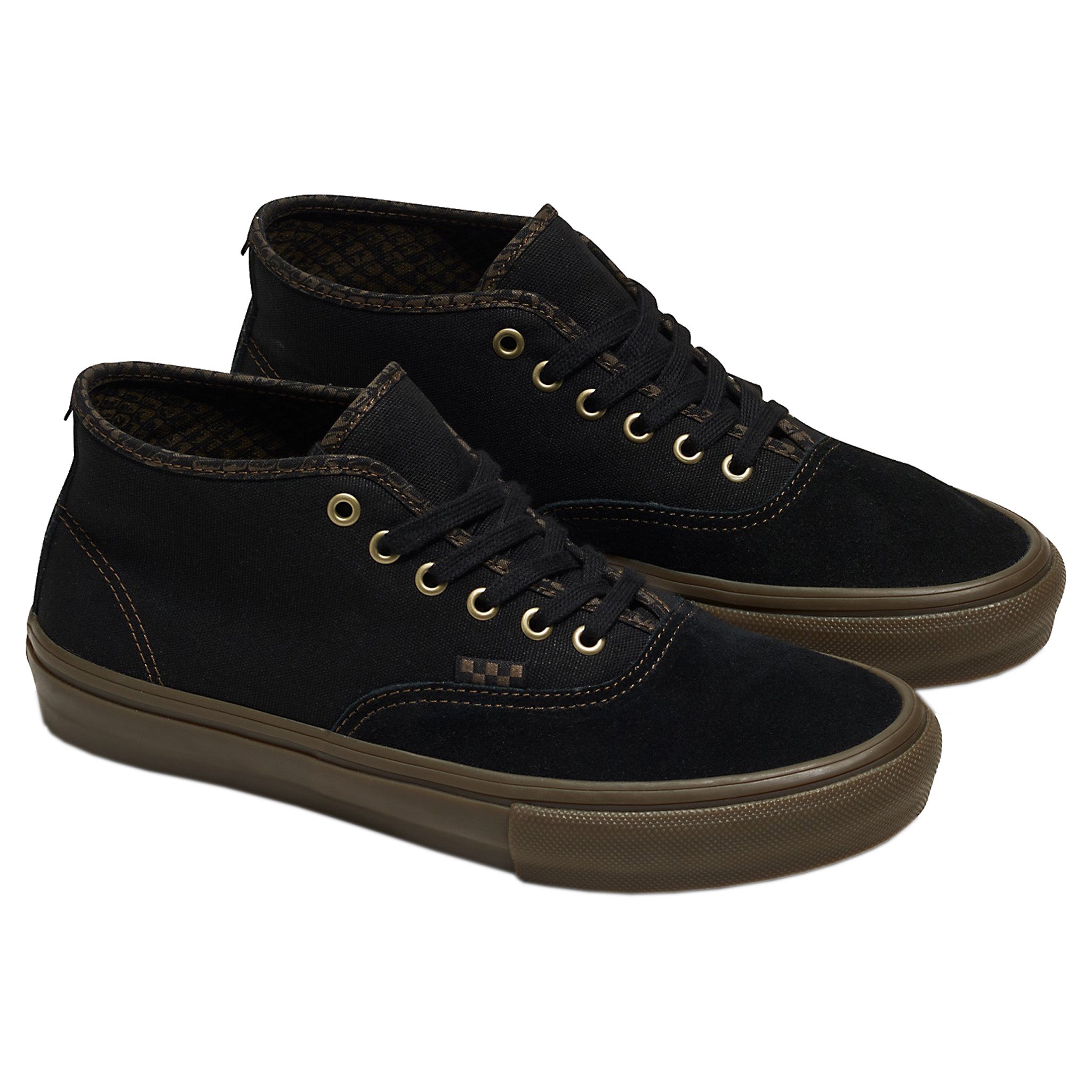 Cult x Vans Authentic Mid Shoes - Black Front Angled | Backyard UK BMX