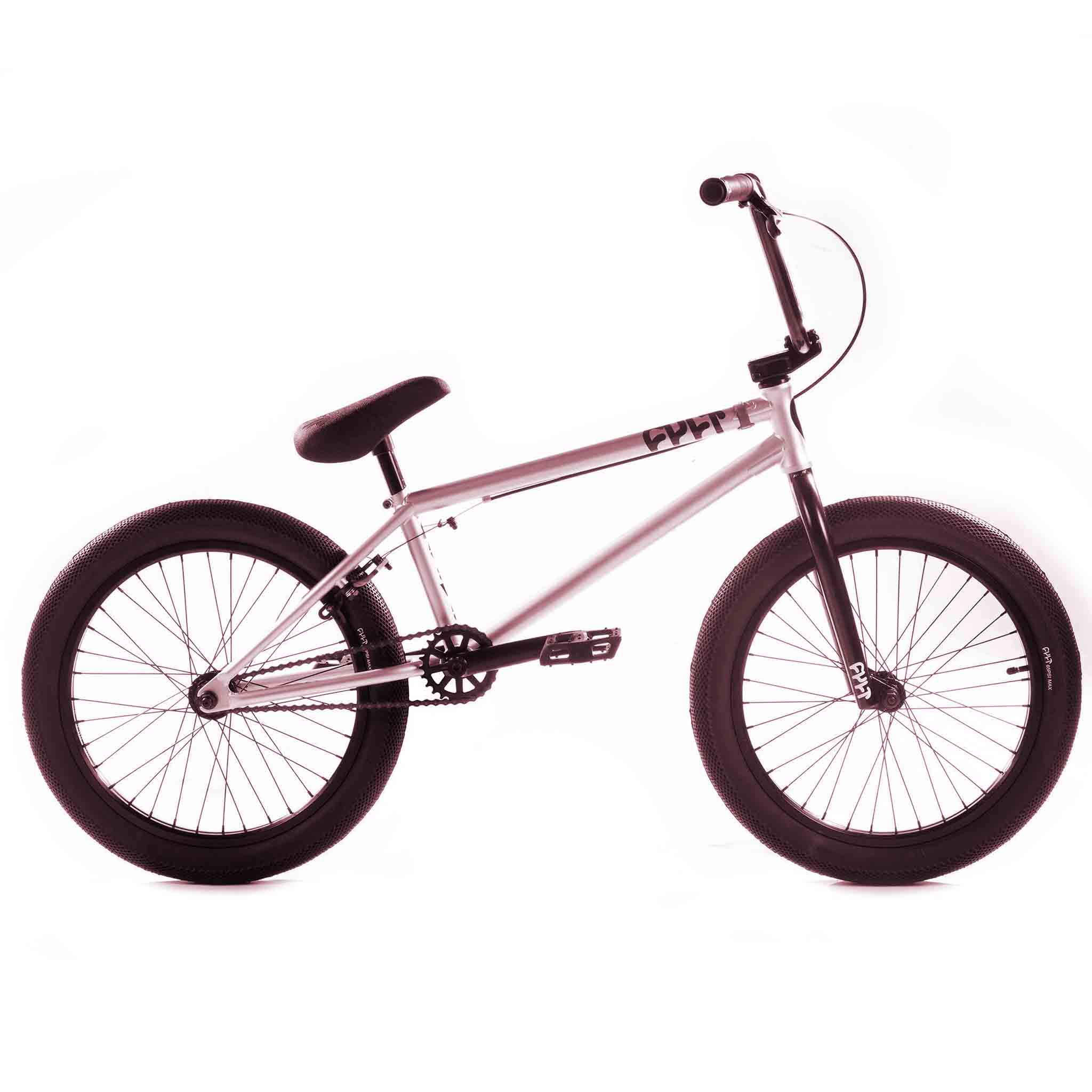 Cult Gateway BMX Bike - Silver With Black Parts 20.5" right hand side