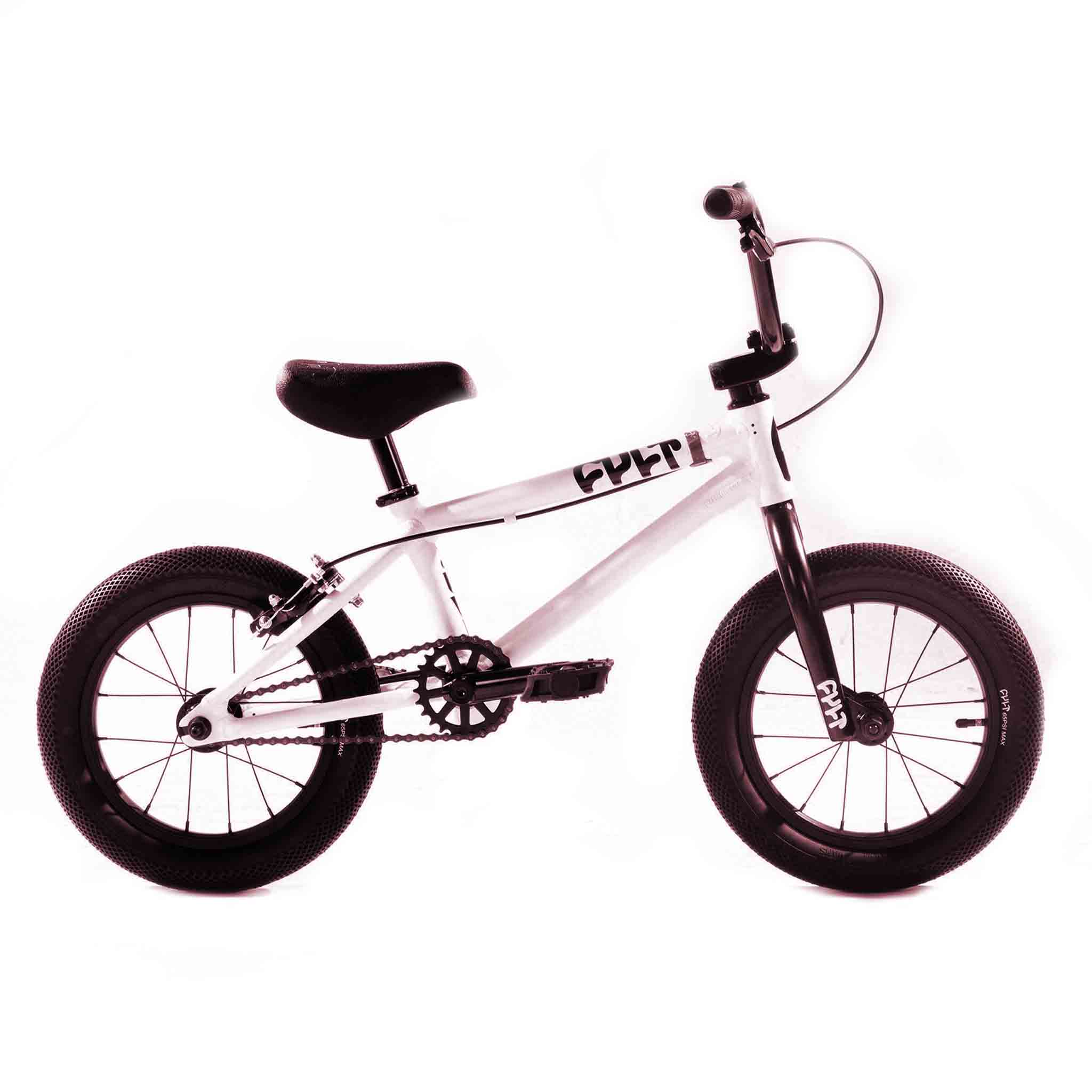 Cult Juvenile 14" BMX Bike - White With Black Parts 14.5" right hand side