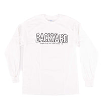 backyard since 89 long sleeve white bmx shirt