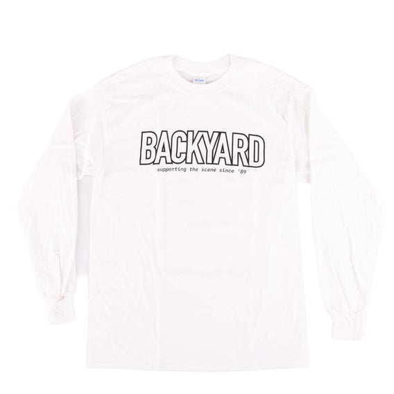 backyard since 89 long sleeve white bmx shirt