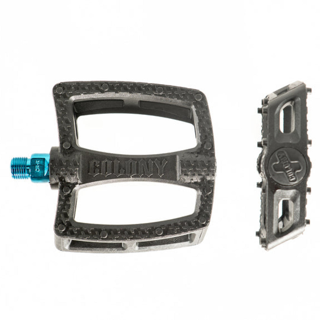 colony fantastic plastic blue bmx pedals