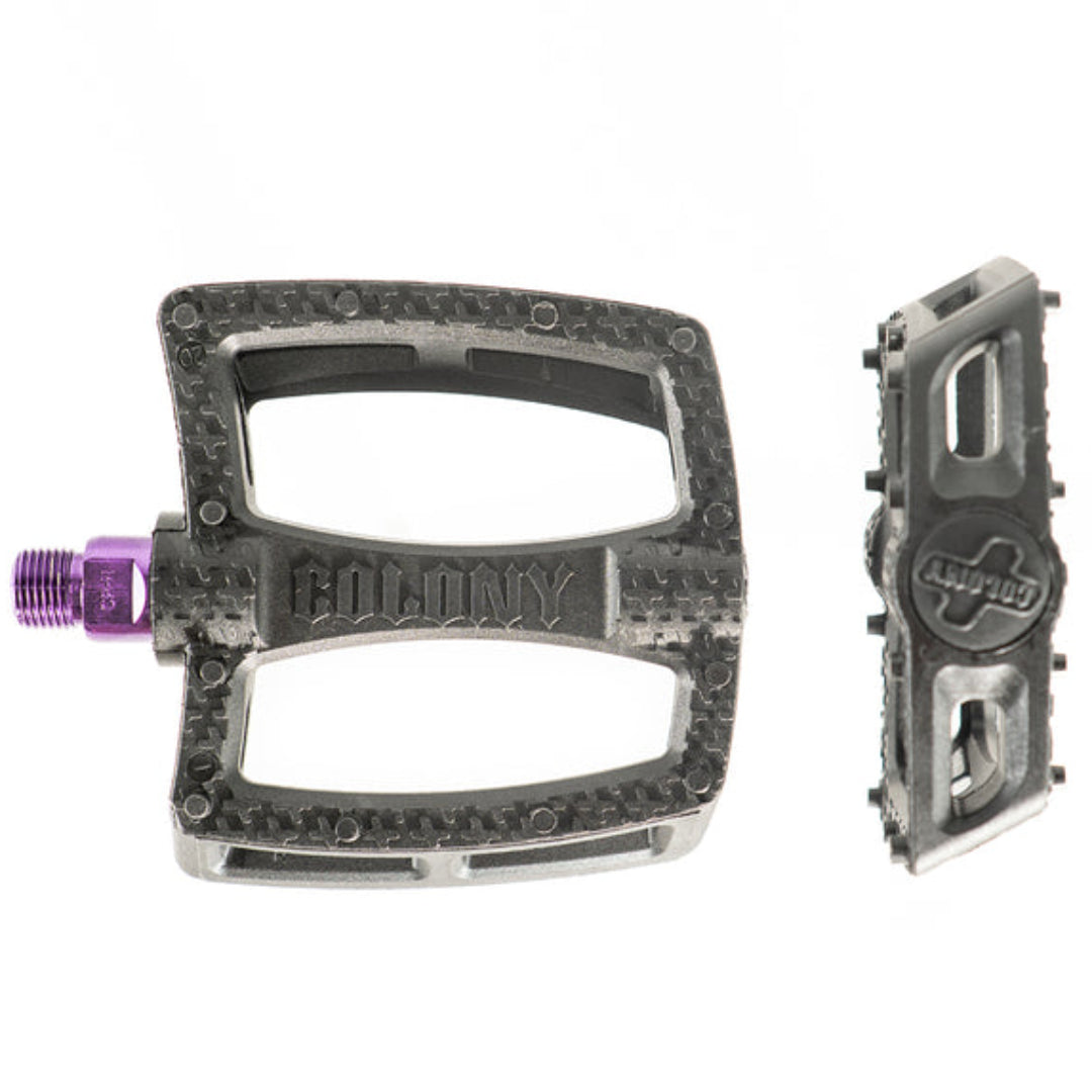 colony fantastic plastic bmx pedals purple
