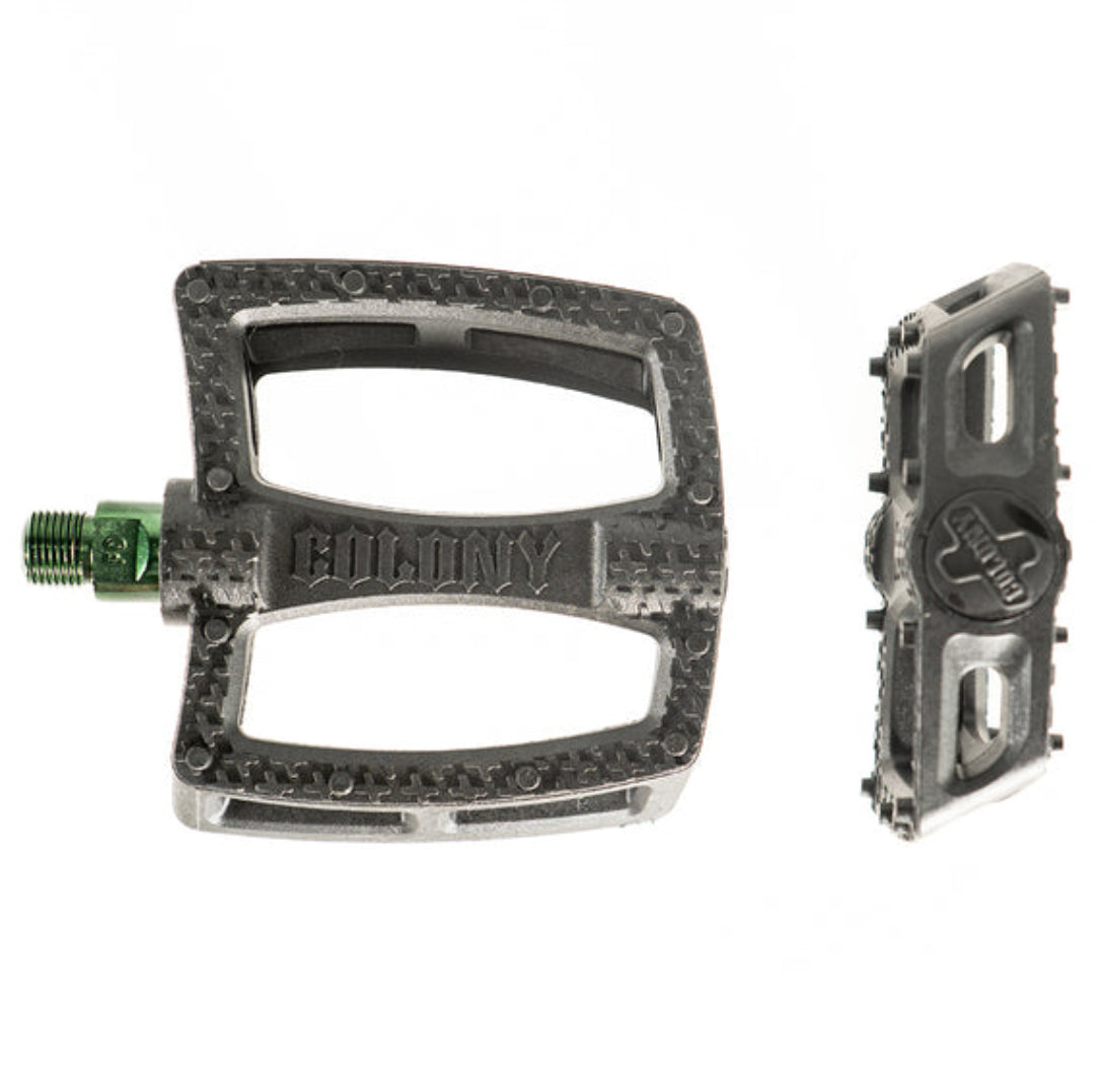 colony fantastic plastic green bmx pedals