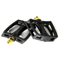 Colony Fantastic Plastic Pedals - Black/Gold 9/16"