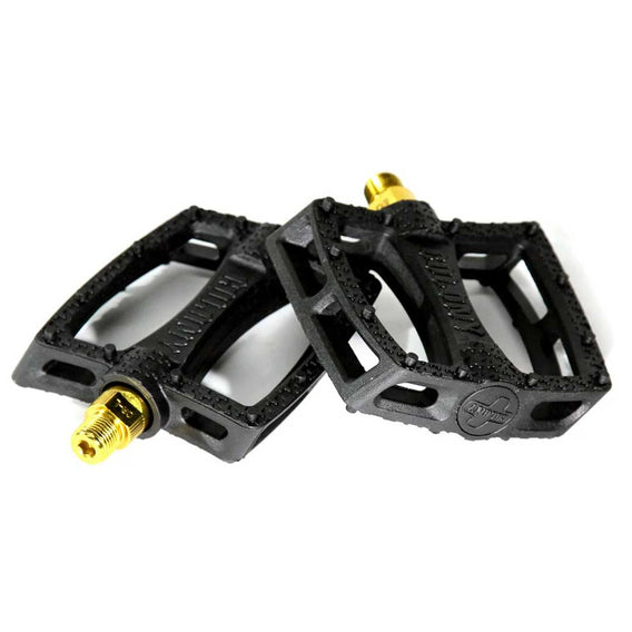 Colony Fantastic Plastic Pedals - Black/Gold 9/16"