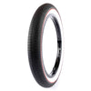 Cult 18" Vans Tyre - Black With White Sidewall And Red Stripe 2.30" with tread showing at angle