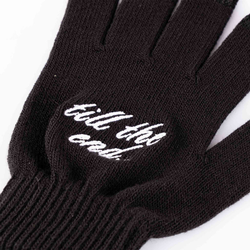 Cult Till The End Gloves - Black stitching detail