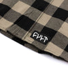 Cult Till The End Flannel Shirt - Black / Grey sewn-on logo tag