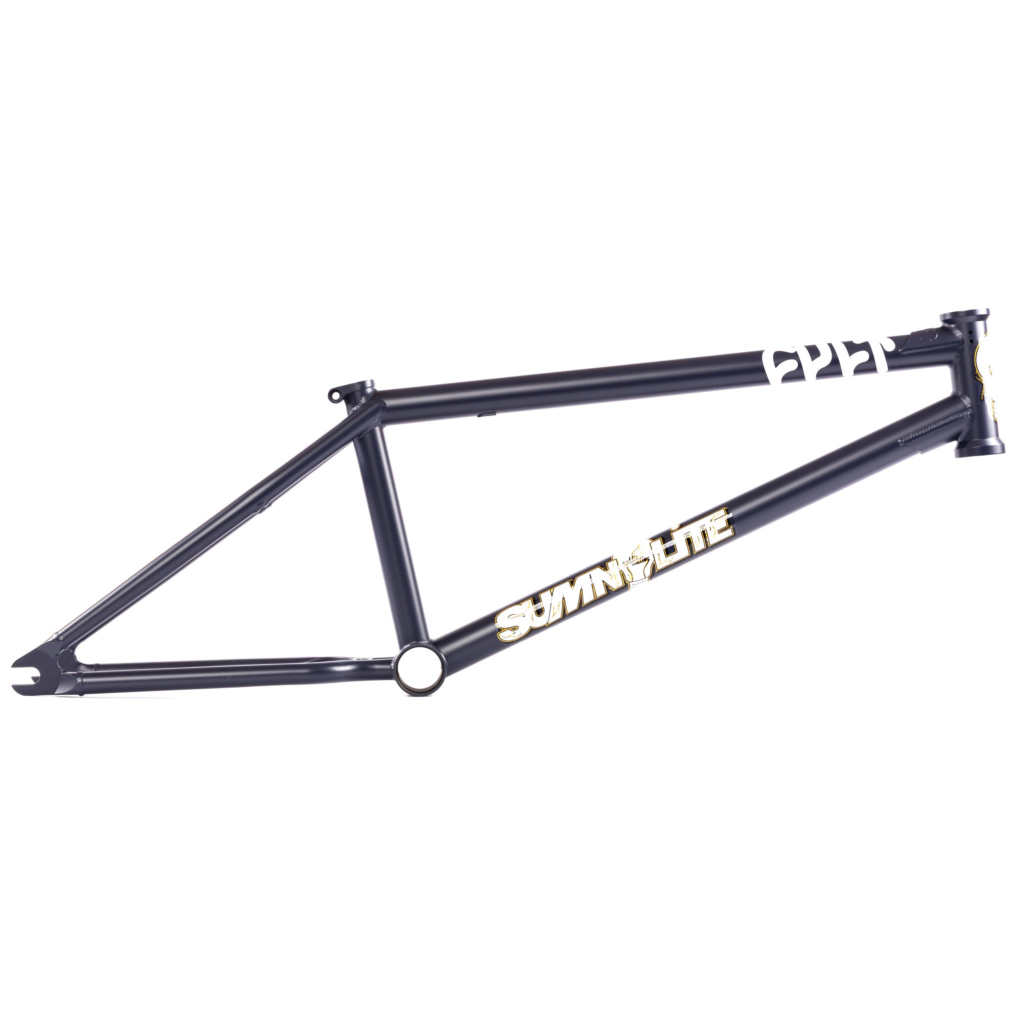 Bicycle frame with 'cult' branding on a white background