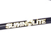 Black and gold Sumn lite sticker on a white background