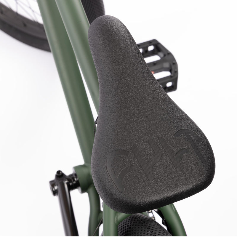 Cult 2024 Gateway BMX Bike - Green With Black Parts 20.5" Seat Detail | Backyard UK BMX Shop Hastings