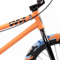 Cult 2024 Gateway BMX Bike - Orange With Black Parts And Blue / Orange Camo Tyres 20.5" Side Front Frame | Backyard UK BMX Shop Hastings