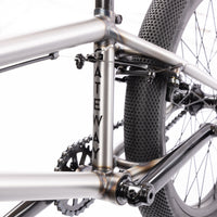 Cult 2024 Access BMX Bike - Raw With Grey Camo Tyres 20" Seat Post Sticker Detail | Backyard UK BMX Shop Hastings