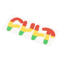 Cult Thick Logo Die Cut Sticker - Rasta