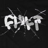 Broken glass effect with the word 'FUCK' on a black background