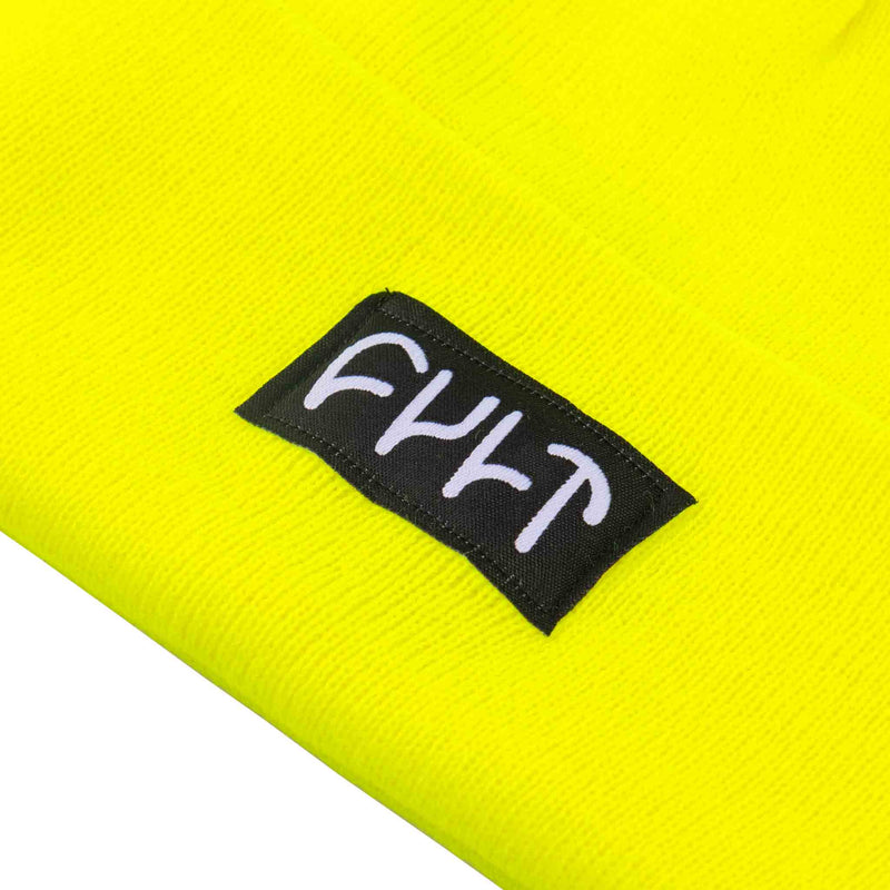 Cult Witness Tight Knit Beanie - Yellow tag