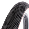 Cult Vans tyre Black with white sidewall and red stripe 2.35" tread detail