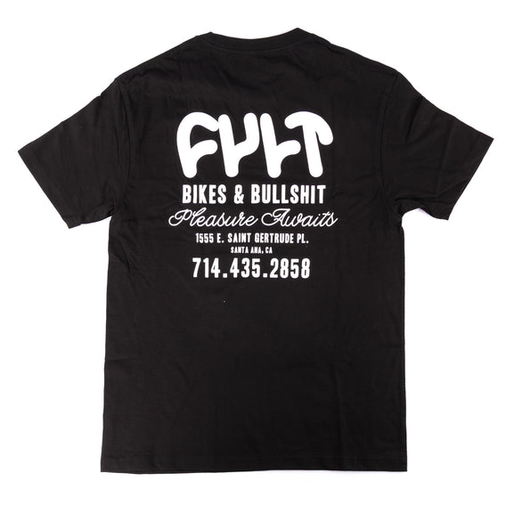 Cult Bullsh*t T-Shirt - Black W/Glow In Dark Print back print