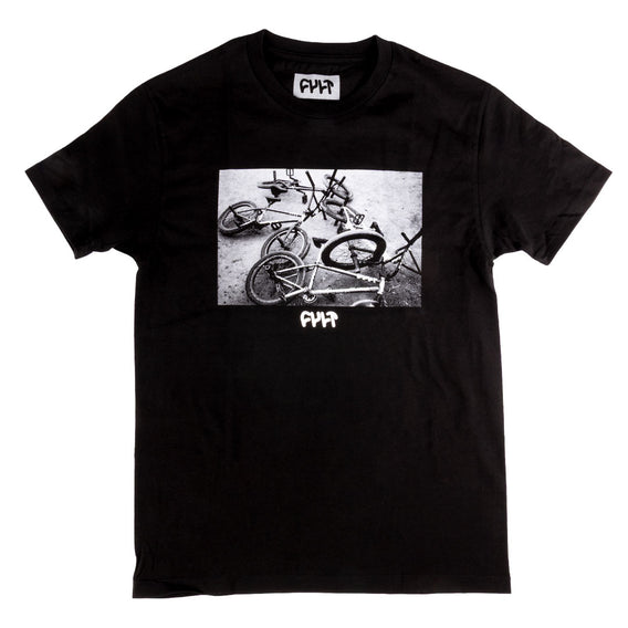 cult bmx crewed up t-shirt black backyard
