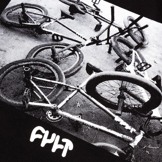cult bmx crewed up t-shirt black backyard