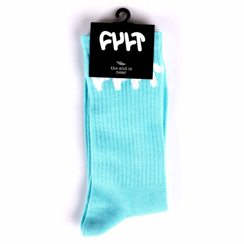 Cult Logo Socks - Light Blue in pack