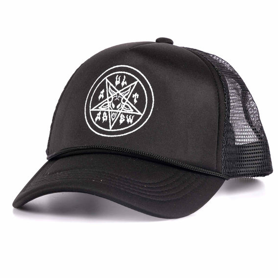 Cult Pentagram Trucker Cap - Black