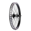 cult bmx freecoaster Bicycle wheel with black rim and black spokes on a white background