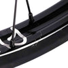 Close-up of a bicycle rim with a hub on a white background