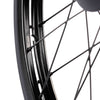 Close-up of a cult bmx match v2 rim  and spokes on a white background