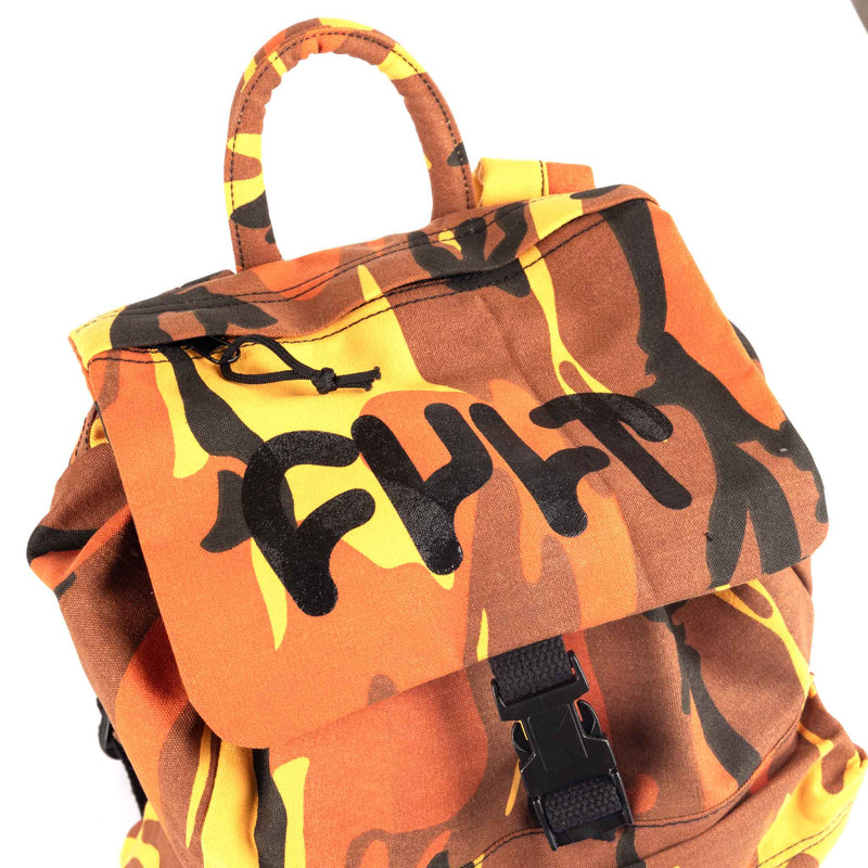 Cult Thick Logo Stash Bag - Orange Camo top pocket