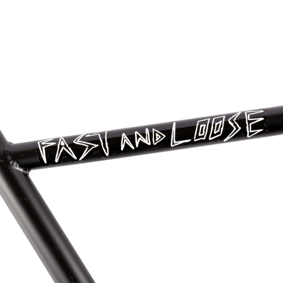 demolition fast and loose black bmx bar cross bar sticker