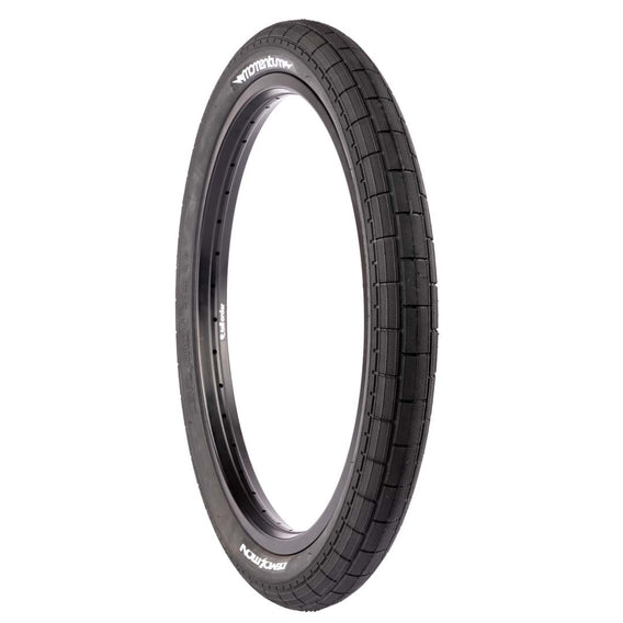 demolition momentum black bmx tyre diagonal view