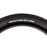 demolition momentum black bmx tyre  logo