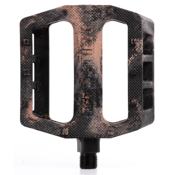 Demolition Trooper Plastic Pedals - Black/Brown Marble 9/16"