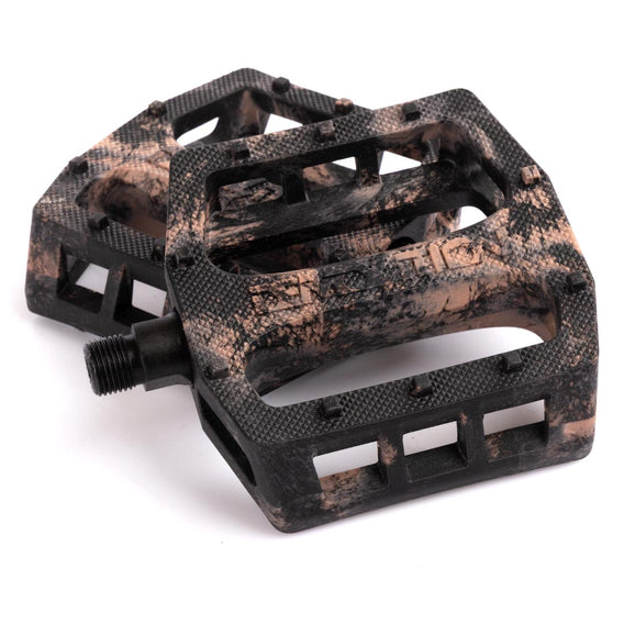 Demolition Trooper Plastic Pedals - Black/Brown Marble 9/16"