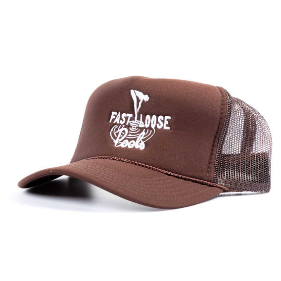 Fast And Loose Pool Haven Trucker Cap - Brown | Backyard BMX Shop UK