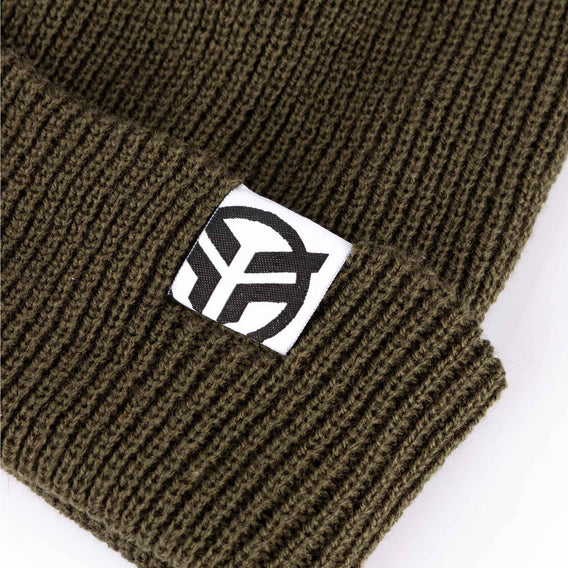 Federal Boxed Logo Beanie - Olive Green tag detail