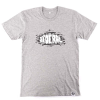 Photo of the Federal Bricks t-shirt in grey on a white background