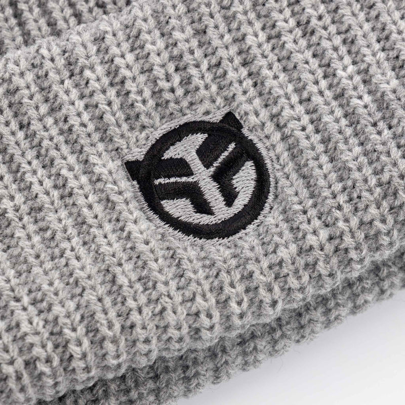 federal BMX fisherman beanie heather grey logo detail