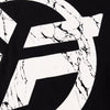 Close up of the back print on the Federal Marble t-shirt