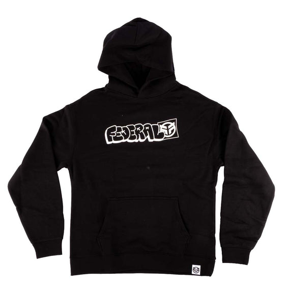 Federal Tagged Outline Hoodie Black front view