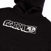 Federal Tagged Outline Hoodie Black print