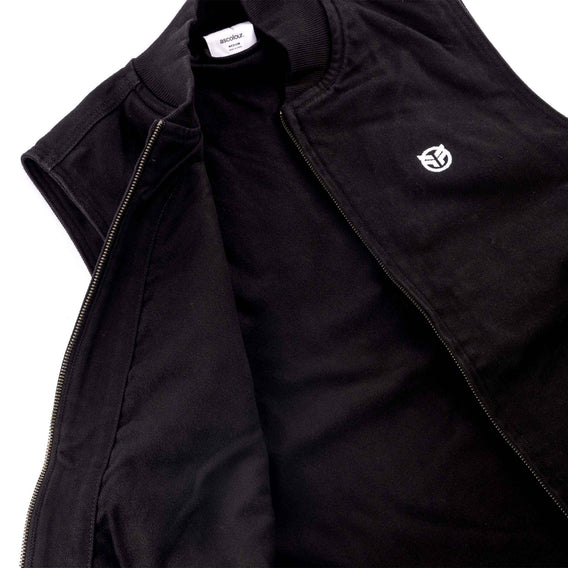 Federal Workers Vest - Black opened to show lining