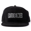 Black cap with 'FIEND' logo on a white background