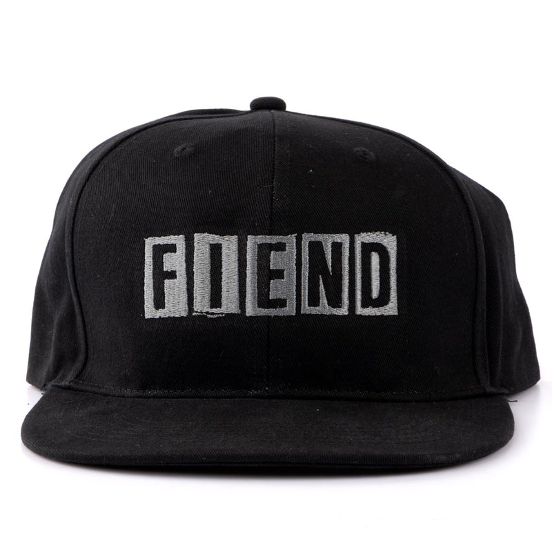 Black cap with 'FIEND' logo on a white background